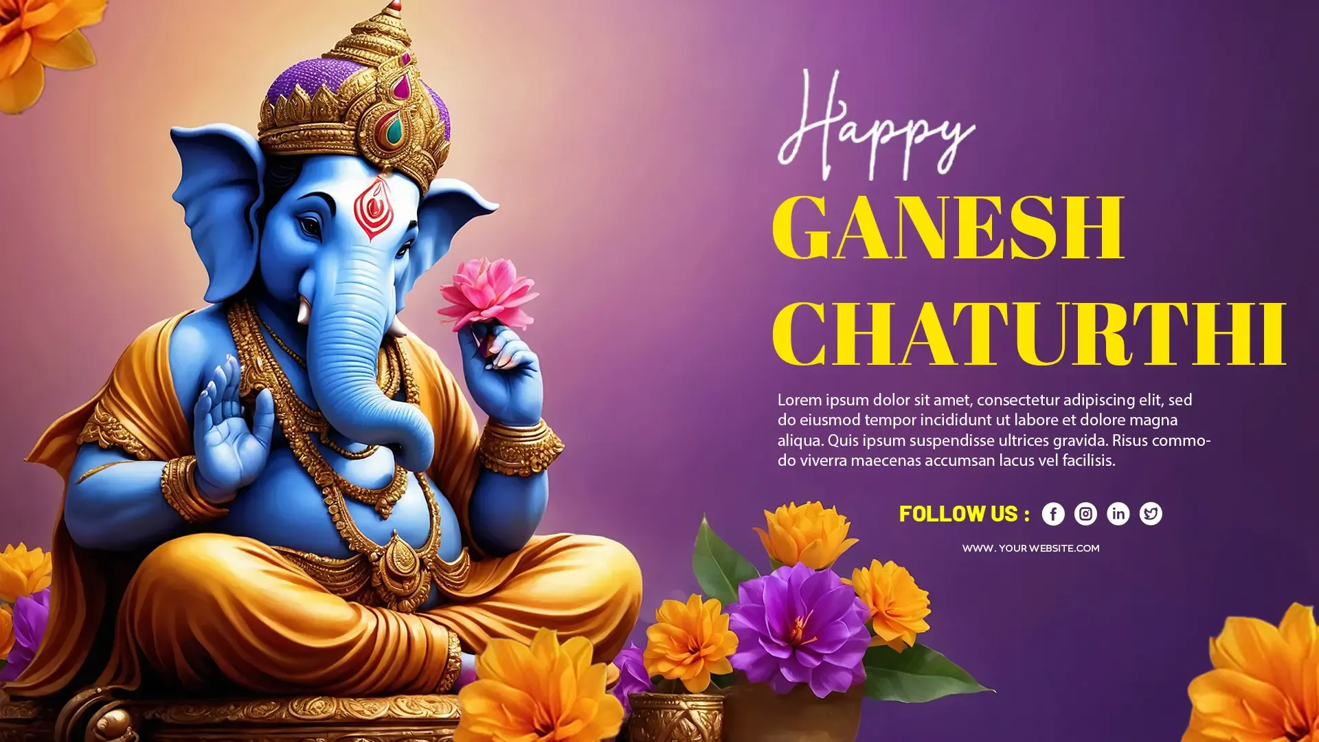 Happy Ganesh Chaturthi E-Card Design image